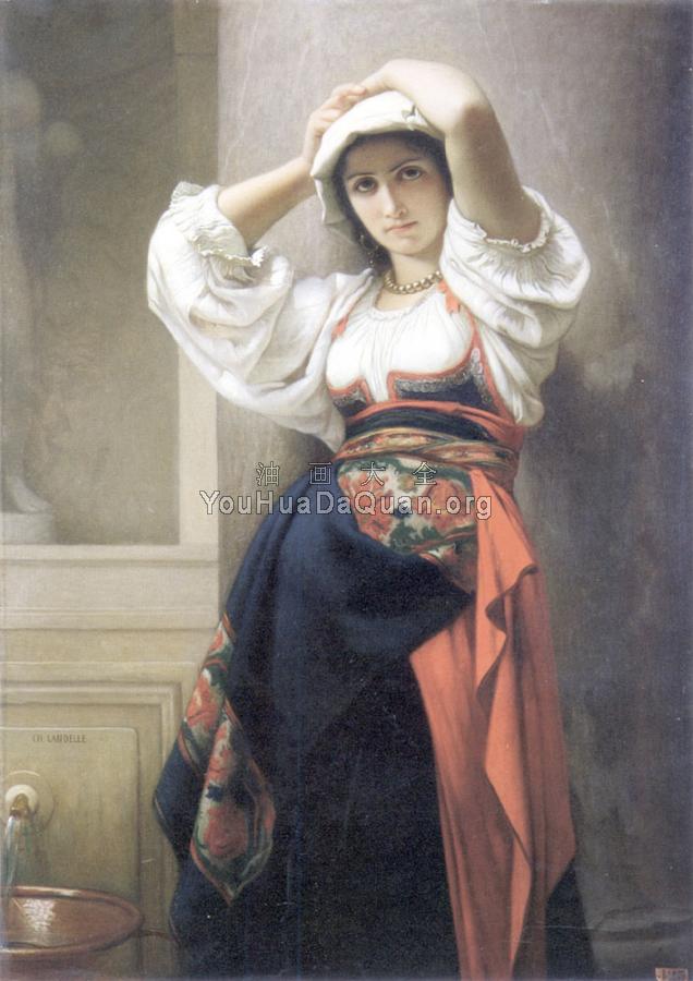 A Quick Rest by the Fountain - 查尔斯·扎卡里·兰德勒